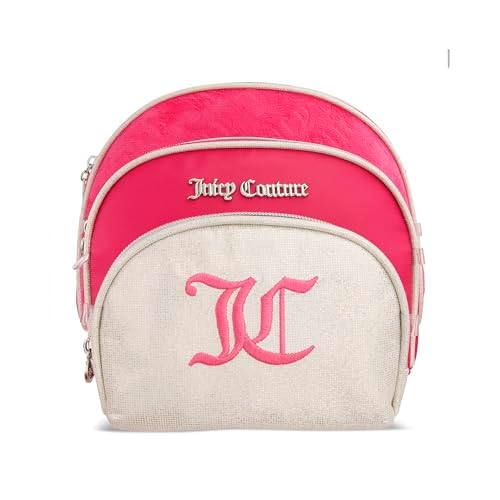 Juicy Couture White Pink Makeup Bag Cosmetics Organizer Travel Essentials Clutch Coin Purse Textured Three Piece Set