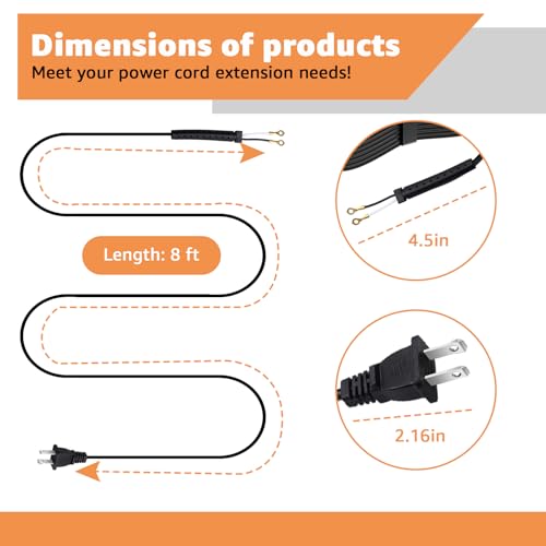 Replacement Power Cord for Oster Classic 76 Clippers - Exact Fit, Durable & Easy to Install - Compatible with Oster 76 Hair Clippers