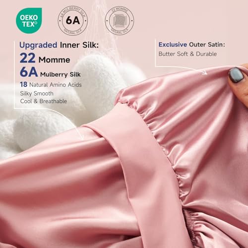 Umisleep 22 Momme Silk Sleep Bonnet for Long Hair & Braids