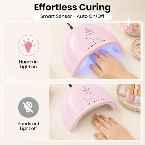 Beetles UV LED Nail Lamp Pink with 3 Timer Settings for Gel Nails