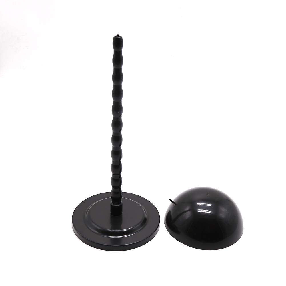 BTWTRY Wig Hair Stand Head Mushroom Top New Plastic Folding Stable Durable Hat Cap Display Holder Stand Tool Wig Stand (Black 1pc)