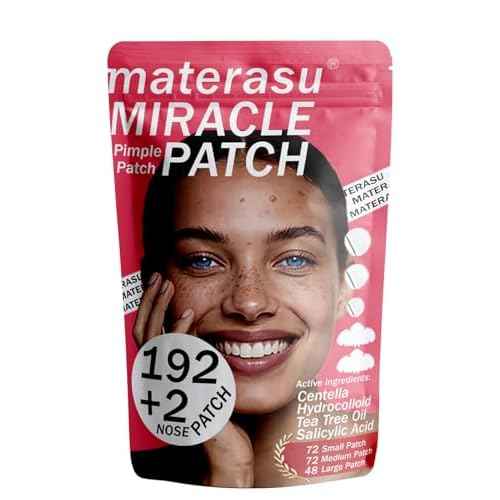 194pc Pimple Patches (192+2 Patches),3 Size with 2 Nose Hydrocolloid Acne Patches with Tea Tree Oil