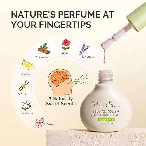 MelodySusie Plant-Based Gel Nail Polish Set, 8pc, HEMA-Free, UV LED