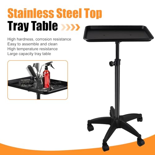 Adjustable Salon Rolling Tray Cart - Professional Tattoo Trolley