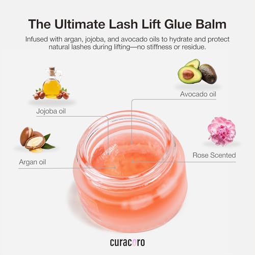 Curacoro Rose Lash Lift Glue Balm 15g Nourishing Lash Adhesive & Lift Balm