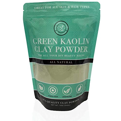 Bare Essentials Living - Green Kaolin Clay Powder (12oz)100% Natural Green Powdered Clay for Seed Bombs, Green Clay Mask, DIY Spa, Soap, Bath Bomb, Deodorant, Can be Used as Kaolin Clay for Gardening