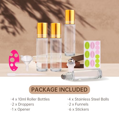 inice 10ml Essential Oil Roller Bottles, Stainless Steel Ball