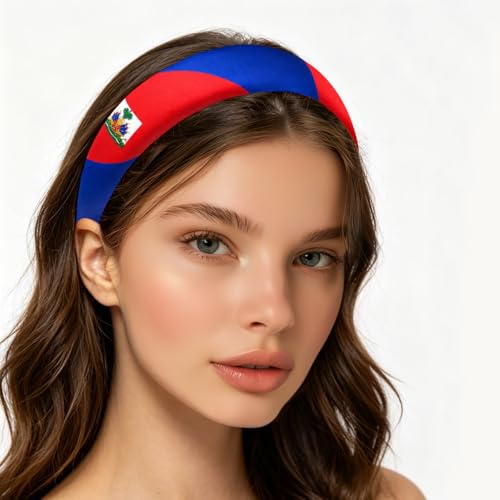 Haiti Flag Hair Ties & Clips 4-Piece Set