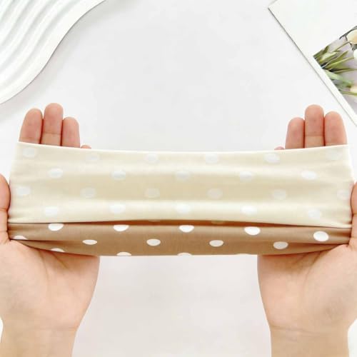 6-Pack Polka Dot Headbands for Women - Soft Elastic Hair Accessories