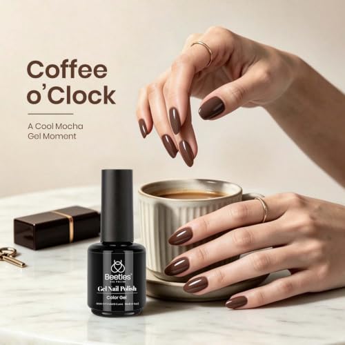 Beetles Brown Gel Nail Polish - Coffee o’ Clock - 15ML Dark Brown
