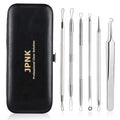 JPNK Silver Blackhead Remover Kit - Comedone Extractor for Acne & Blemishes