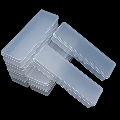 Lokyango Manicure Tool Box, 8 Pieces Clear Box for Nail Tool, Transparent Personal Nail Box for Manicure, Plastic Nail Art Tool Box Storage Organizer Case Container for Organizing (7.1x1.96x1.18)