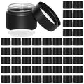 2 oz Glass Jars with Lids, Round Airtight Cosmetic Jars with Inner Liners, Empty Containers for Lotions, Ointments, Candle Making, Creams, DIY Projects (48 Pack, Black Frosted)