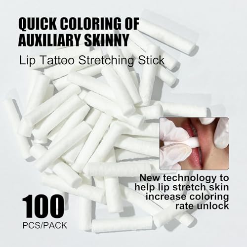 100pcs Lip Tattoo Stretching Sticks - Disposable Cotton Swabs