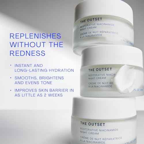 The Outset Restorative Niacinimide and Bakuchiol Night Cream - Gentle Fragrance Free Anti-Aging Moisturizer - Wrinkle reducing - Clean, Vegan, Gluten Free - All Skin Types, Sensitive Skin - 1.7 fl oz