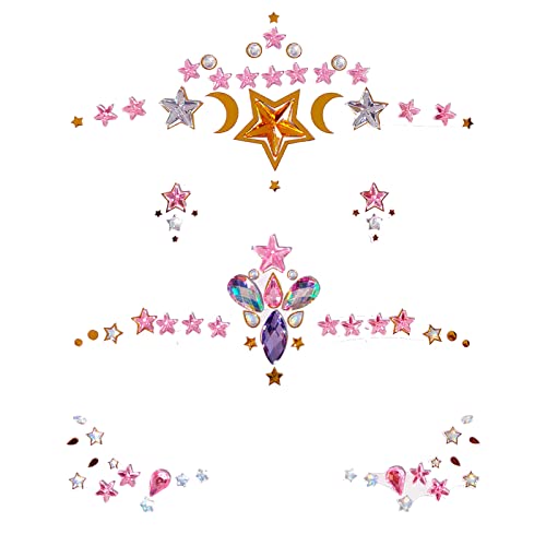 3D Face Jewels Stickers - Rhinestone Glitter Tattoos