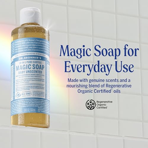 Dr. Bronner's Baby Unscented Castile Soap - 8 oz Organic Liquid
