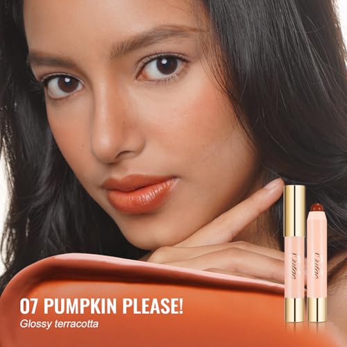 Oulac Reddish Brown Lipstick & Blush Duo - Glossy, Vegan