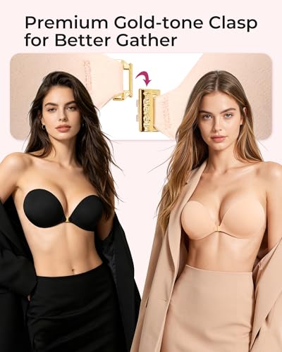 Falorda Sticky Adhesive Strapless Invisible Bra Reusable