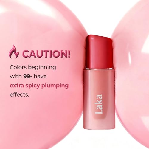 Laka Popping Balloon Lip Stain, 4.5g/0.15oz, Glossy Plumping Tint, Moisturizing, Non-Sticky Texture for All-Day Hydration, K-Beauty? (#510 Breezy)