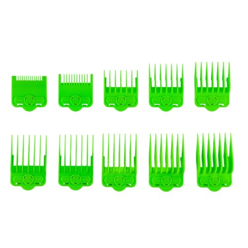 Supreme Trimmer Magnetic Guide Combs for Clippers | CMG100 Hair Clipper Guards, 10 Cutting Lengths | Acid Green