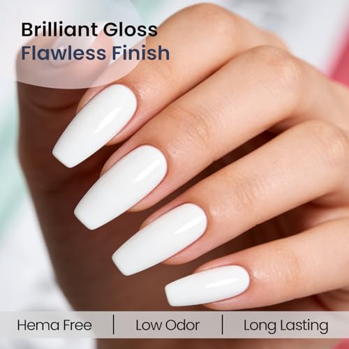 Zooni Hema-Free White Gel Nail Polish Z002N 12ML - Long Lasting, High Gloss