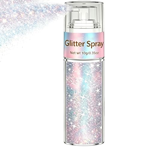Lingyun Holographic Hair & Body Glitter Spray - Silver Rainbow