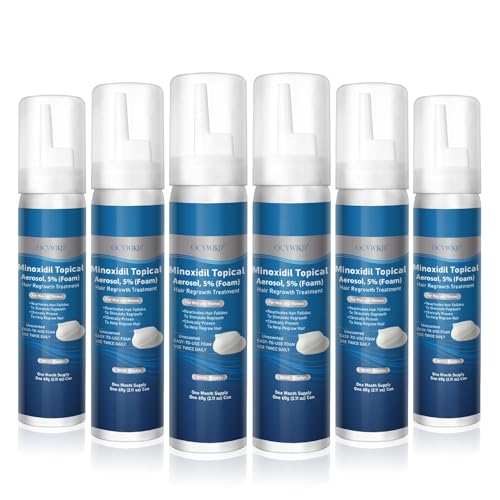 5% Minoxidil Foam for Hair Growth - Biotin-Infused, 6-Month Supply