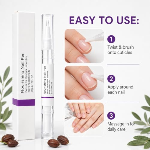 Nourishing Nail Care Pen with Cuticle Oil – For Brittle Nails, 2pcs