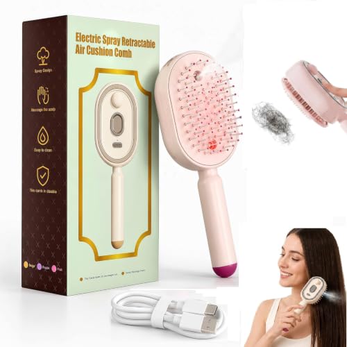 Rohxizw Electric Spray Air Cushion Hair Brush - Rechargeable & Self-Cleaning