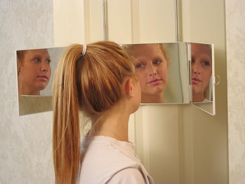 Portable Tri-Fold Mirror for Hair Styling, Makeup & Grooming