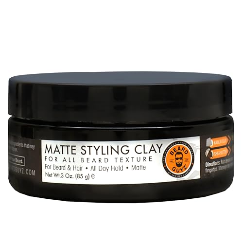 Beard Guyz Matte Styling Clay - Strong Hold Clay for Beard & Hair, 3 oz