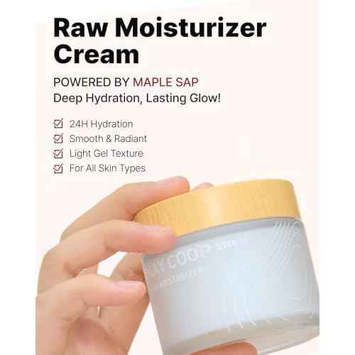 MAY COOP Raw Moisturizer Face Cream ? Daily Hydrating Cream with Maple Sap for Deep Hydration, Softening & Nourishing - Korean Skincare, Vegan Clean Beauty, 2.8oz.