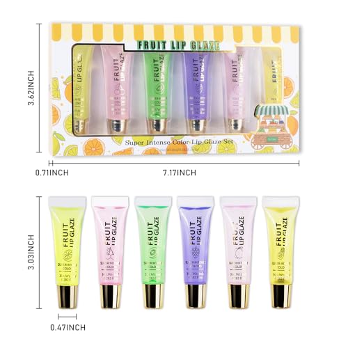 WanTuoluo Lip Gloss Set 6 Pack - Vitamin Oil Hydrating