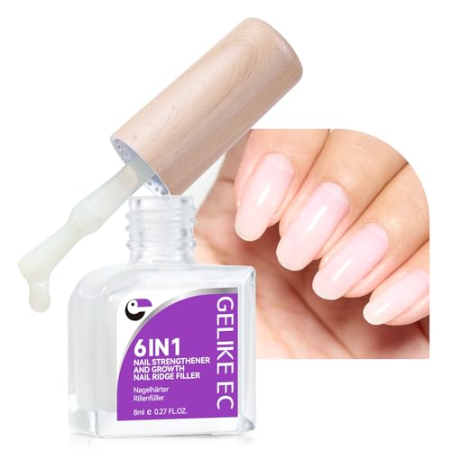 Gelike EC 6 in 1 Nail Strengthener - Natural Hardener for Weak Nails