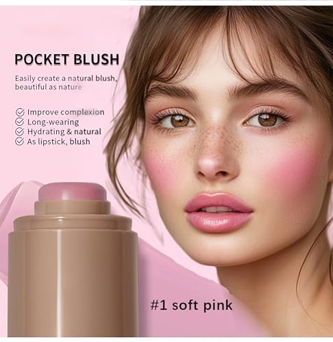 Matte Blush Stick Creamy Buildable Long-Lasting - Bright Coral