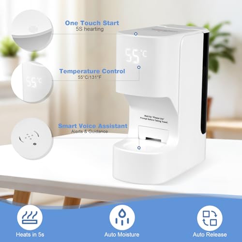 Hot Face Towel Warmer Dispenser | 55°C Skin-Safe | 5-Second Fast Heating