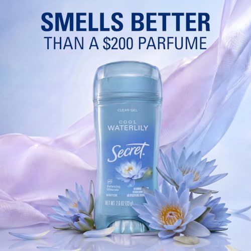 Antiperspirant Deodorant for Women - 72HR Odor Protection, Clear Gel, Cool Waterlily Scent, 2.6 oz (Pack of 3)