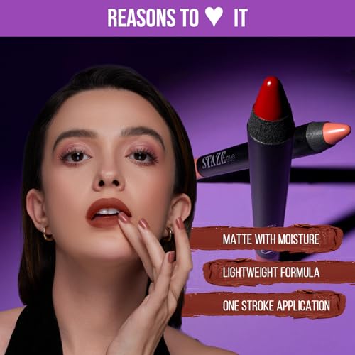Staze Pout On Matte Lip Crayon - Coffee Talk 04, 12Hr Waterproof