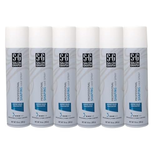 Salon Grafix Shaping Hair Spray Super Hold Unscented 10 oz (Pack of 6)