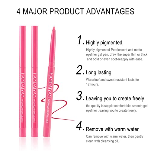 FantasyDay 12Pc Waterproof Eyeliner Pencil Set - Colorful
