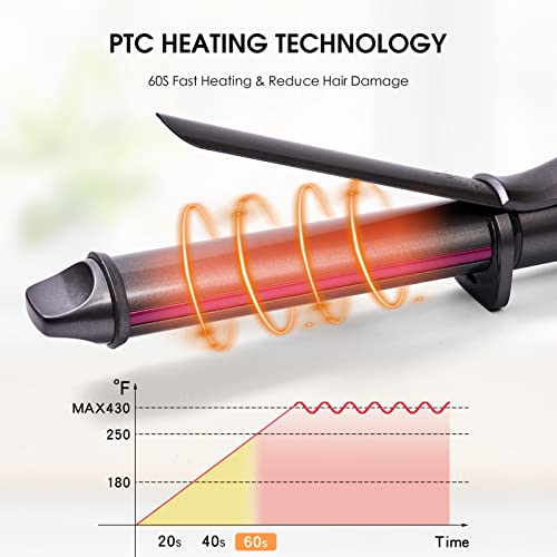 Nycoba 1.25-Inch Ceramic Curling Iron with Adjustable Heat