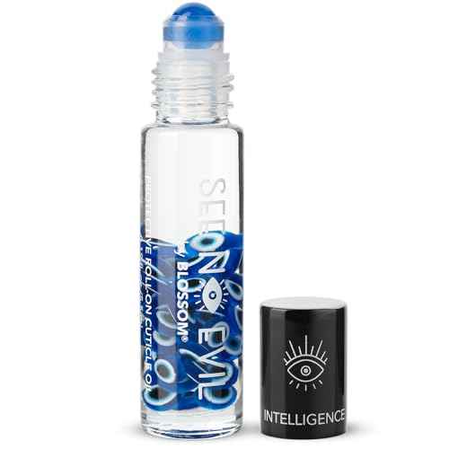 Blossom Cuticle Oil, See No Evil Scented Roll on Cuticle Oil for Nails, Rollerball Application for Nail Support, Cruelty Free, 0.19oz, Intelligence Jasmine