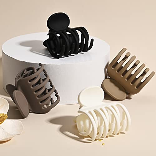 Double Row Claw Clips for Thin Hair, 4-Pack 1.6" Small