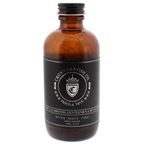 Mens After Shave Tonic 120ml - Crown Shaving Co After Shave Tonic - Authentic Barbershop Scent with Notes of Tobacco, Leather, Bay Rum and Talc