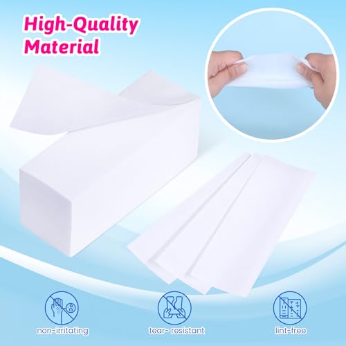 200 Pieces Non-Woven Wax Strips Pack with Reusable Spatula for Hair Removal