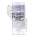 Silvery Body Glitter Stick, Glitter Hair Sticks for Women Sparkling Cheer Glitter Makeup Singer Concerts Disco Music Halloween Christmas, Holographic Chunky Sequins Face Glitter Gel Stick
