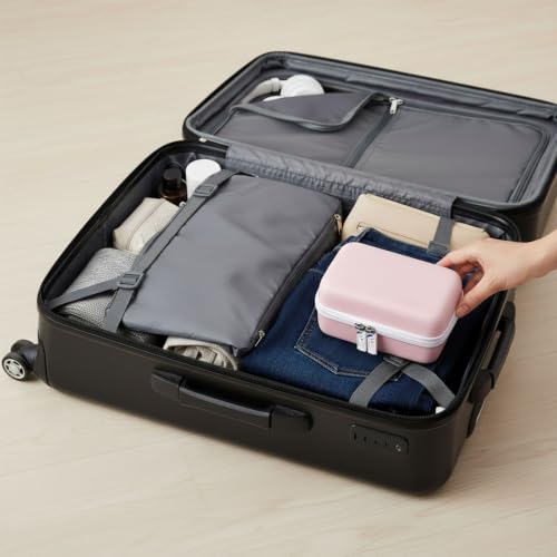 Pink Travel Shaver Case for Women - 5-in-1 7D Electric Razor Storage Bag