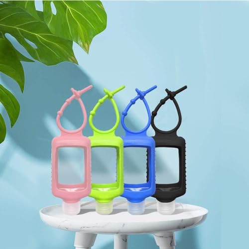 4 Pack 60ml Clear Travel Bottles with Silicone Keychain