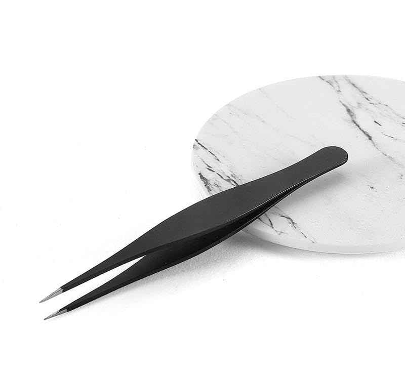 Stainless Steel Eyebrow Tweezers for Women & Men – Precision Tweezers for Facial Hair, Splinters, Ingrown Hair, Eyelash Extensions & Fine Detail Removal, Set of 2